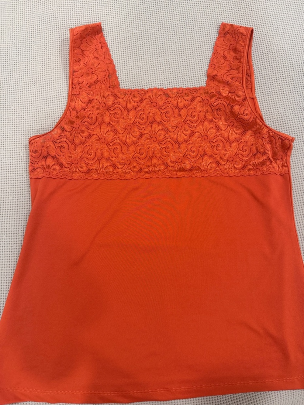 Christopher & Banks Coral Lace Trim Knit Tank